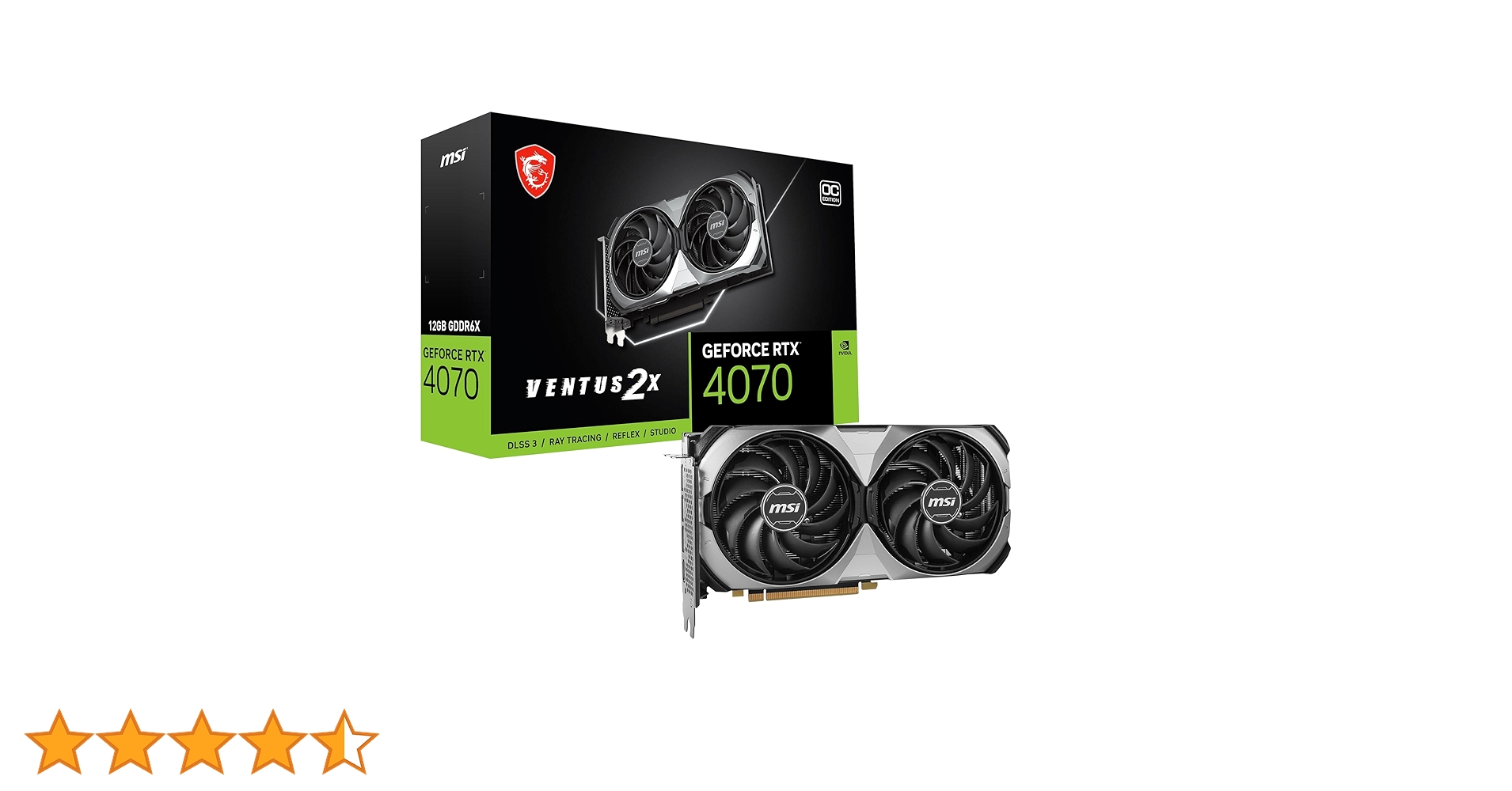 MSI GEFORCE RTX 4070 VENTUS 2X E 12G OC Ekran Kartı : Amazon.com